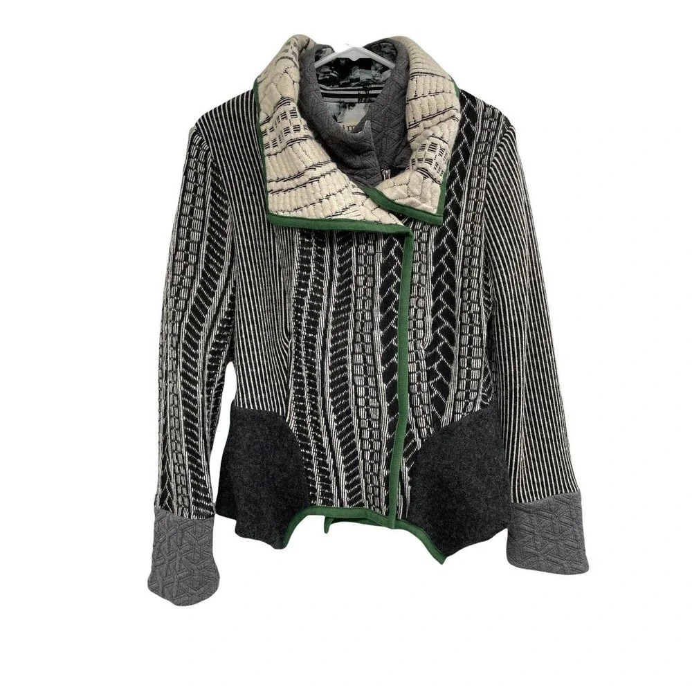 Aimee G Sweater Jacket Size Large Wool Blend Bohemian Cardigan